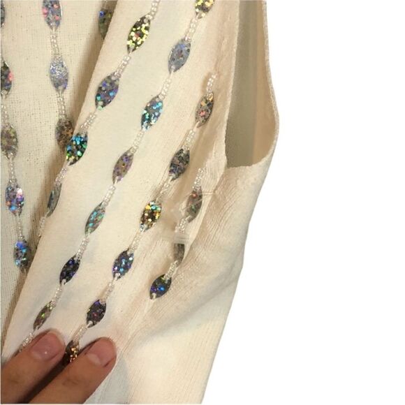Cal fashions white glittery beaded tank top - Picture 8 of 10